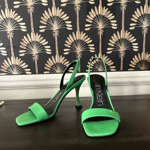 Green Strappy Slingbacks Calvin Klein